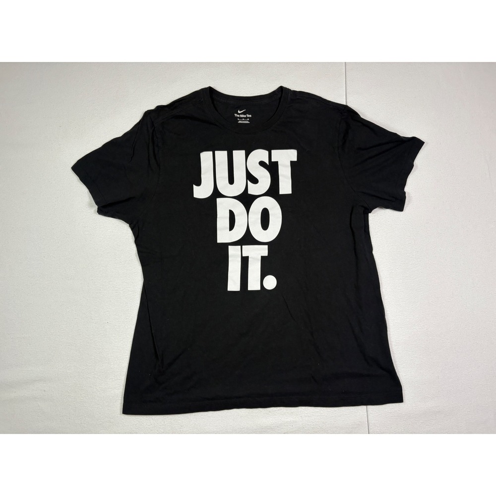 Nike Mens Just Do It Graphic T-Shirt Black XL Short Sleeve Crew Neck Tee